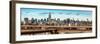 Panoramic Cityscape - View of Brooklyn Bridge with the Empire State Buildings-Philippe Hugonnard-Framed Photographic Print