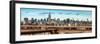 Panoramic Cityscape - View of Brooklyn Bridge with the Empire State Buildings-Philippe Hugonnard-Framed Photographic Print