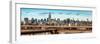 Panoramic Cityscape - View of Brooklyn Bridge with the Empire State Buildings-Philippe Hugonnard-Framed Photographic Print