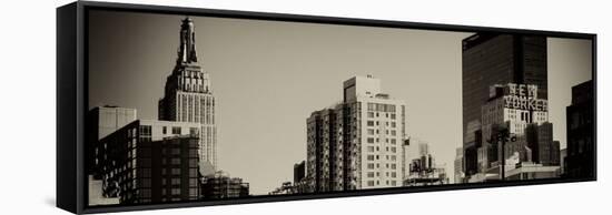 Panoramic Cityscape with the Empire State Building and the New Yorker Hotel-Philippe Hugonnard-Framed Stretched Canvas