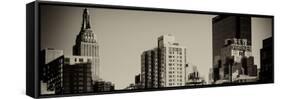 Panoramic Cityscape with the Empire State Building and the New Yorker Hotel-Philippe Hugonnard-Framed Stretched Canvas