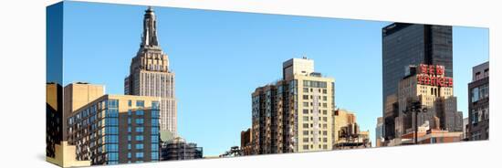 Panoramic Cityscape with the Empire State Building and the New Yorker Hotel-Philippe Hugonnard-Stretched Canvas