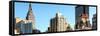 Panoramic Cityscape with the Empire State Building and the New Yorker Hotel-Philippe Hugonnard-Framed Stretched Canvas