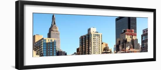 Panoramic Cityscape with the Empire State Building and the New Yorker Hotel-Philippe Hugonnard-Framed Photographic Print