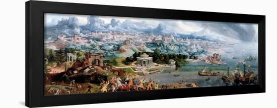 Panoramic Fantasy with the Abduction of Helen, 1535-Maerten van Heemskerck-Framed Giclee Print