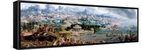 Panoramic Fantasy with the Abduction of Helen, 1535-Maerten van Heemskerck-Framed Stretched Canvas