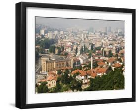 Panoramic Hilltop View of the City, Sarajevo, Bosnia-Christian Kober-Framed Photographic Print