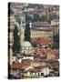 Panoramic Hilltop View of the City, Sarajevo, Bosnia-Christian Kober-Stretched Canvas