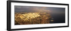 Panoramic Image of Fira in the Evening-Markus Lange-Framed Photographic Print