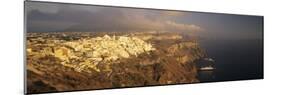 Panoramic Image of Fira in the Evening-Markus Lange-Mounted Photographic Print