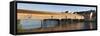 Panoramic Image of the Historic Wooden Bridge over the Rhine River-Markus Lange-Framed Stretched Canvas