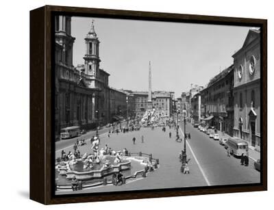 1950s 1960s PIAZZA NAVONA VIEW OF CITY SQUARE WITH FOUNTAINS