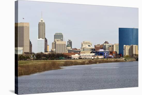 Panoramic Indianapolis-benkrut-Stretched Canvas