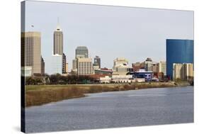 Panoramic Indianapolis-benkrut-Stretched Canvas