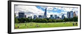 Panoramic Landscape, a Summer in Central Park, Lifestyle, Manhattan, New York City-Philippe Hugonnard-Framed Premium Photographic Print