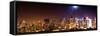 Panoramic Landscape by Night of Manhattan-Philippe Hugonnard-Framed Stretched Canvas