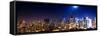 Panoramic Landscape by Night of Manhattan-Philippe Hugonnard-Framed Stretched Canvas