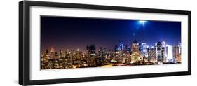 Panoramic Landscape by Night of Manhattan-Philippe Hugonnard-Framed Premium Photographic Print