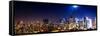 Panoramic Landscape by Night of Manhattan-Philippe Hugonnard-Framed Stretched Canvas