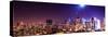 Panoramic Landscape by Pink Night of Manhattan-Philippe Hugonnard-Stretched Canvas