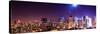 Panoramic Landscape by Pink Night of Manhattan-Philippe Hugonnard-Stretched Canvas