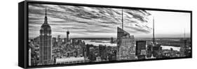 Panoramic Landscape - Empire State Building - Sunset - Manhattan - New York City - United States-Philippe Hugonnard-Framed Stretched Canvas