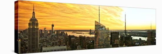 Panoramic Landscape - Empire State Building - Sunset - Manhattan - New York City - United States-Philippe Hugonnard-Stretched Canvas