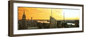 Panoramic Landscape - Empire State Building - Sunset - Manhattan - New York City - United States-Philippe Hugonnard-Framed Photographic Print