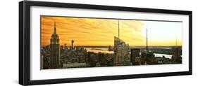 Panoramic Landscape - Empire State Building - Sunset - Manhattan - New York City - United States-Philippe Hugonnard-Framed Photographic Print