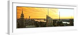 Panoramic Landscape - Empire State Building - Sunset - Manhattan - New York City - United States-Philippe Hugonnard-Framed Photographic Print