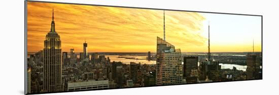 Panoramic Landscape - Empire State Building - Sunset - Manhattan - New York City - United States-Philippe Hugonnard-Mounted Photographic Print