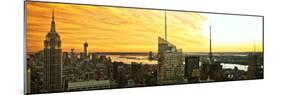 Panoramic Landscape - Empire State Building - Sunset - Manhattan - New York City - United States-Philippe Hugonnard-Mounted Photographic Print