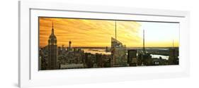 Panoramic Landscape - Empire State Building - Sunset - Manhattan - New York City - United States-Philippe Hugonnard-Framed Photographic Print