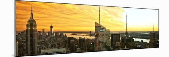 Panoramic Landscape - Empire State Building - Sunset - Manhattan - New York City - United States-Philippe Hugonnard-Mounted Photographic Print