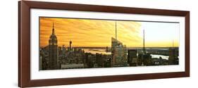 Panoramic Landscape - Empire State Building - Sunset - Manhattan - New York City - United States-Philippe Hugonnard-Framed Photographic Print