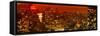 Panoramic Landscape - Foggy Night in Manhattan-Philippe Hugonnard-Framed Stretched Canvas
