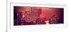 Panoramic Landscape Foggy Red Night in Manhattan with the New Yorker Hotel View-Philippe Hugonnard-Framed Photographic Print