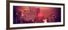 Panoramic Landscape Foggy Red Night in Manhattan with the New Yorker Hotel View-Philippe Hugonnard-Framed Photographic Print