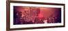 Panoramic Landscape Foggy Red Night in Manhattan with the New Yorker Hotel View-Philippe Hugonnard-Framed Photographic Print