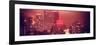 Panoramic Landscape Foggy Red Night in Manhattan with the New Yorker Hotel View-Philippe Hugonnard-Framed Photographic Print