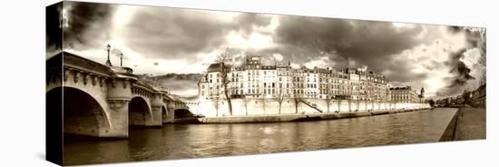 Panoramic Landscape - Ile Saint Louis - Paris - France-Philippe Hugonnard-Stretched Canvas