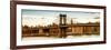 Panoramic Landscape - Manhattan Bridge with the Empire State Building at Sunset from Brooklyn-Philippe Hugonnard-Framed Photographic Print