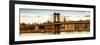 Panoramic Landscape - Manhattan Bridge with the Empire State Building at Sunset from Brooklyn-Philippe Hugonnard-Framed Photographic Print