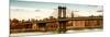 Panoramic Landscape - Manhattan Bridge with the Empire State Building at Sunset from Brooklyn-Philippe Hugonnard-Mounted Photographic Print