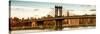 Panoramic Landscape - Manhattan Bridge with the Empire State Building at Sunset from Brooklyn-Philippe Hugonnard-Stretched Canvas