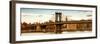 Panoramic Landscape - Manhattan Bridge with the Empire State Building at Sunset from Brooklyn-Philippe Hugonnard-Framed Photographic Print