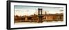 Panoramic Landscape - Manhattan Bridge with the Empire State Building at Sunset from Brooklyn-Philippe Hugonnard-Framed Photographic Print