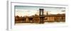 Panoramic Landscape - Manhattan Bridge with the Empire State Building at Sunset from Brooklyn-Philippe Hugonnard-Framed Photographic Print