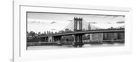 Panoramic Landscape - Manhattan Bridge with the Empire State Building from Brooklyn-Philippe Hugonnard-Framed Photographic Print