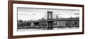 Panoramic Landscape - Manhattan Bridge with the Empire State Building from Brooklyn-Philippe Hugonnard-Framed Photographic Print